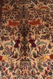 Very Large Silk Persian Rug with Animal Scene…a beauty!