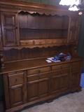 LARGE COUNTRY STYLE CHINA CABINET WITH HUTCH