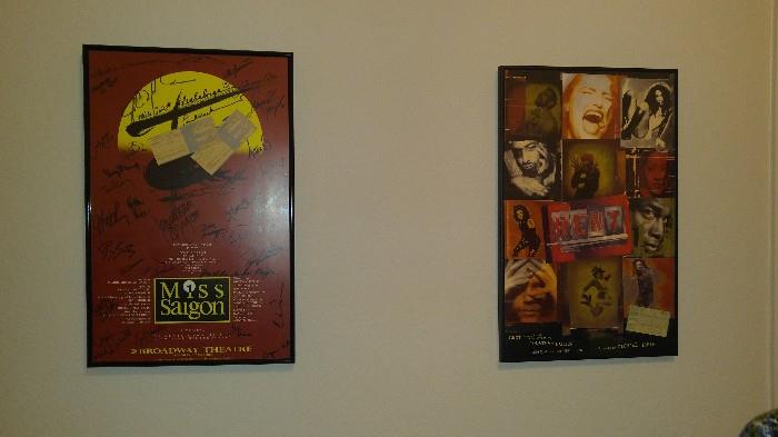theater posters, autographed by cast