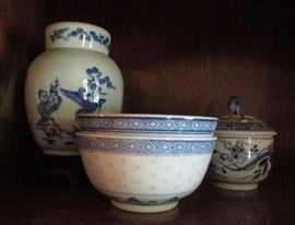 blue and white Chinese pottery