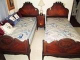 Vintage Twin Beds--Beautiful shape. Serta Mattresses are good.
