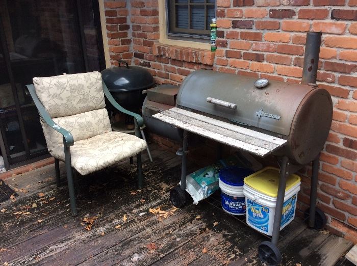 Grill and outdoor furniture