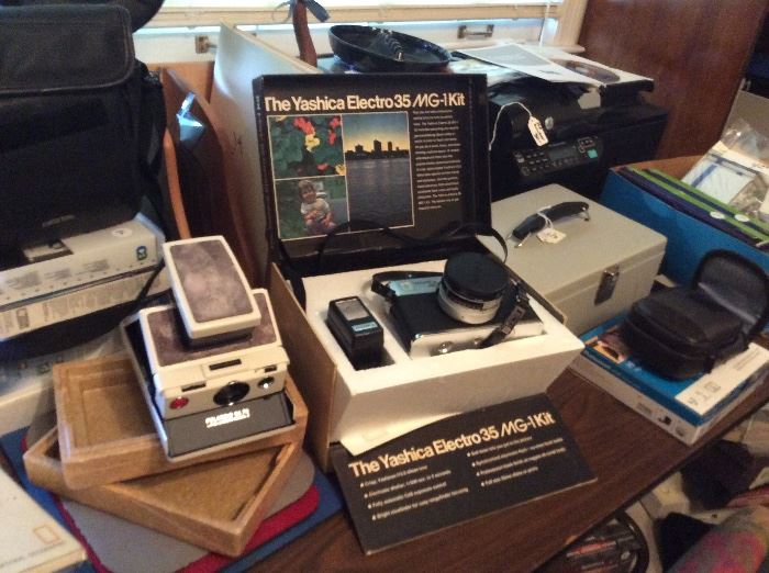 Polaroid Camera, Yashica, Small Sony camera, Video Cameras - VHS and VHC, 8 mm Film Projector