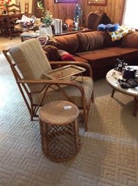Rattan side table and Bamboo Chair - RETRO and very comfortable