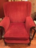 1930's Red Velvet Chair 
Dimensions: 35"W x 16"H
Asking Price: $300