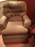 Brown Corduroy Skirted Swivel Chair 
Dimensions: 35"W x 32"H
Asking Price: $125.00
