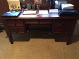 Ballard Designs Cherry Wood Desk 
Dimensions: 60"W x 28"D x 32"H
Asking Price: $125
 
