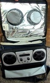 Thermos bag with built in radio/stereo