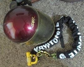 Motorcycle Helmet and bike lock chain