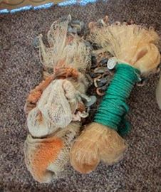 Two lead weighted cast nets to catch shrimp or bait