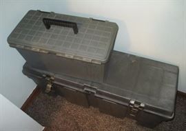 More tool boxes and storage bins---some tools and things unknown inside
