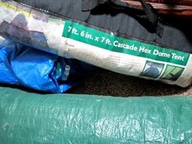 Several dome, camping and and event tents--4 or 5