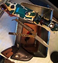 Collection of knives for survival and self defense