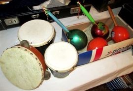 Bongos, tambourine and rattles