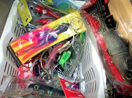 Fishing lures--huge bin full--mostly new and never used