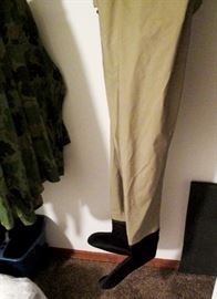 Full canvas wading suit with rubber booties