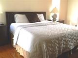 King size bedroom set: headboard and frame. King size linens and pillows