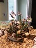 Colorful (sorry about bad lighting) arrangement in ceramic container