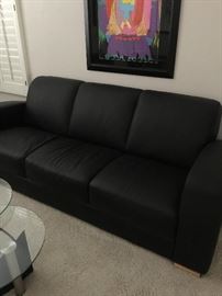 (2)  Copenhagen  Leather 3 seat couches by Natuzzi