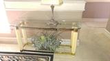 gold brass sofa table