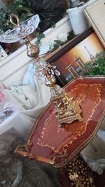 antique rolling bar cart