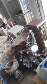 fairy bird bath, pedestal, column