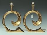 Pair of Pierre Cardin Brass Lamps
late-20th century US Design Patent no 280134 19 1/4" high overall; 13 1/2" long, 3 1/2" wide   Bid at www.fairfieldauction.com through Wed. July 20th
