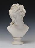 Parian Bust of a Maiden
Unmarked. 17 1/4" high, 10" wide across shoulders, 7" deep.  Bid at www.fairfieldauction.com today through Wed. July 20th
