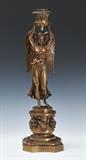 Figural Bronze Sinumbra Lamp Base
25" high.  Bid at www.fairfieldauction.com today through Wed. July 20th