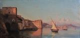 Alessandro La Volpe
Bay of Naples signed "A. La Volple / 23" lower left oil on canvas, 20" x 40 1/2" (sight)