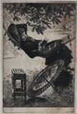 Jerome Jean Tissot
Woman in a hammock with a book and parasol, 1880 signed and dated in the plate lower left engraving, plate 11" x 7"
