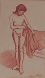 Suzanne Valadon
Portrait of a Young Nude signed "Suzanne Valadon" lower right red crayon on paper, 12 1/4" x 7 1/4" (sight)
