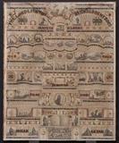 Important Judaica Micrographic Mizra Manuscript
Levi Van Gelder 45"x36 1/2" ink and watercolor with collage biblical vignettes with profuse English and Hebrew micrographic scripts signed along bottom edge and dated 1853  NOTE: This is only the second original manuscript version of a Levi van Gelder mizrah found in America. The first was sold at Sotheby's, Important Judaica, December 22, 2015, lot 69..  Bid at www.fairfieldauction.com today through Wed. July 20th