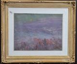 Attributed to William S. Horton
Mountain landscape with a village and lake pastel on paper, 18" x 23 3/4" (sight) unsigned Accompanied by a 1972 letter from Vose Galleries alluding to the authenticity of this work.  Bid at www.fairfieldauction.com today through Wed. July 20th