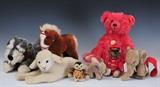 Group of Stuffed Animals (12)
Mostly Steiff, comprising 5 bears, 2 elephants, 1 lamb, 1 dog, and 1 horse, together with a Hermann teddy bear and an unmarked owl. Steiff animals with ear tag or button. 4" to 12" high.  Bid at www.fairfieldauction.com today through Wed. July 20th