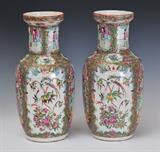 Pair of Chinese Rose Medallion Vases
Late 19th century unmarked, 14" high; 7" diameter.  Bid at www.fairfieldauction.com today through Wed. July 20th