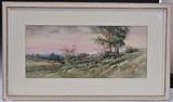 Burt L. Roys
Landscape with trees and a fence, 1895 signed "BL Roys / 95" lower right watercolor on paper, 11" x 25 1/2" (sight).  Bid at www.fairfieldauction.com today through Wed. July 20th