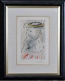 Salvador Dali
King Solomon drypoint etching with color and gold dust numbered S 48 / 200 and pencil signed below the plate plate 15 3/4" x 10".  Bid at www.fairfieldauction.com today through Wed. July 20th