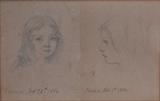 Frederic Leighton
Two pencil studies of Florence both dated October 1st, 1854 each pencil on paper, both with cypher monogram 5" x 7 3/4" (overall sight).  Bid at www.fairfieldauction.com today through Wed. July 20th