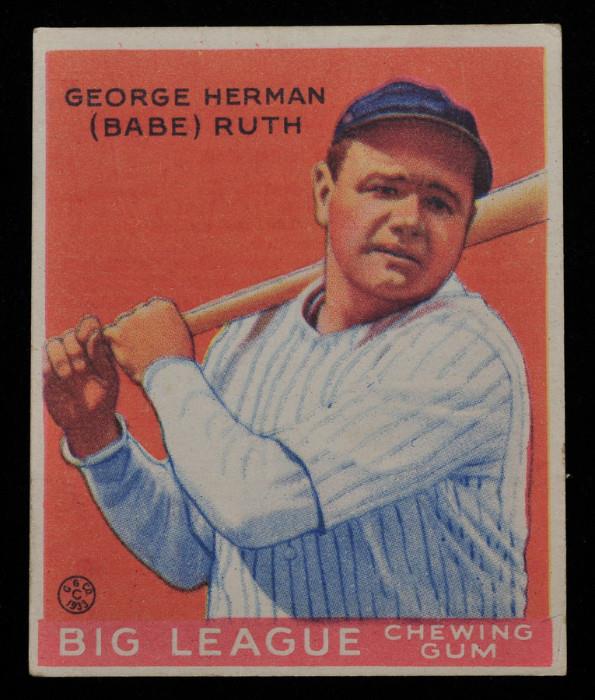 1933 Goudey Babe Ruth #149
ex/mt.  Bid at www.fairfieldauction.com today through Wed. July 20th