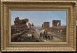 Italian School, 19th century
Landscape with figures and animals among ruins unsigned oil on canvas, 16 3/4" x 29".  Bid at www.fairfieldauction.com today through Wed. July 20th