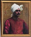 Joseph H Cohen
Portrait of a Sikh, 1935 signed and dated lower right oil on canvas, 24" x 20".  Bid at www.fairfieldauction.com today through Wed. July 20th