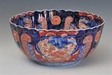 Imari Punch Bowl
Late 19th century With scalloped rim 5 3/4" high, 12 1/2" diameter.  Bid at www.fairfieldauction.com today through Wed. July 20th