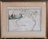 1798 Map of Australia
Giovanni Maria Cassini: "La Nuova Olanda e La Nuova Guinea, delineate Sulle Ultimo Osservazzioi, Roma, Presso la Calcograsia Camerale, 1798" hand-colored engraving 14" x 19 1/2" sight.  Bid at www.fairfieldauction.com today through Wed. July 20th