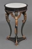French Empire Marble-top Circular Side Table
With winged figural supports, inset white marble top. 31" high, 19" diameter.  Bid at www.fairfieldauction.com today through Wed. July 20th