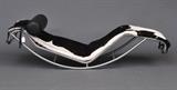 Corbusier Chrome and Leather LC4 Lounge Chair
With black and white hide upholstery over chrome frame. Lacking base. 63" long, 22 1/2" wide.  Bid at www.fairfieldauction.com today through Wed. July 20th
