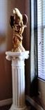 Large chalk ware gold Parrot (stand not for sale)