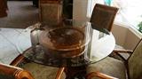 Tropical style dinette with wood base and 4 arm chairs