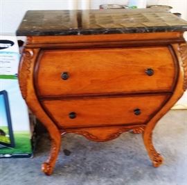 Bombe chest with marble top