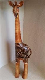 Wood carved giraffe